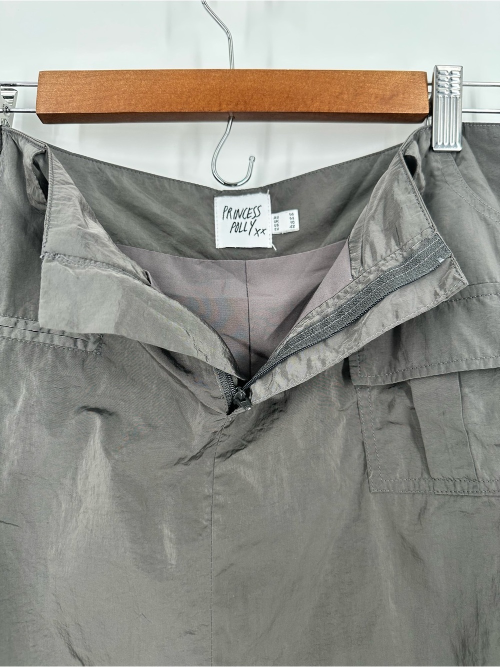 Princess Polly Dark Grey Cargo Utility Mini Skirt Y2K - Picture 9 of 12
